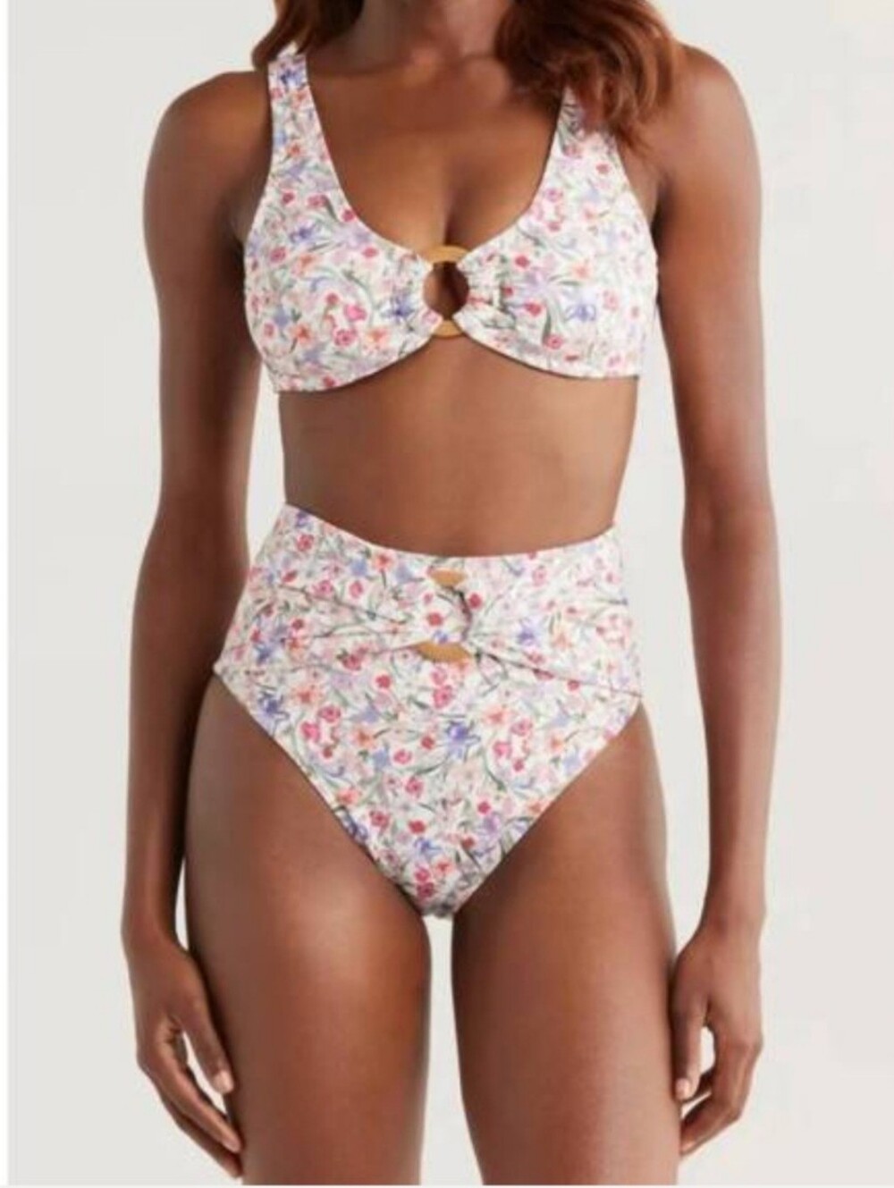 NEW HUTCH Iona two-piece swim set in white tropical garden 1X